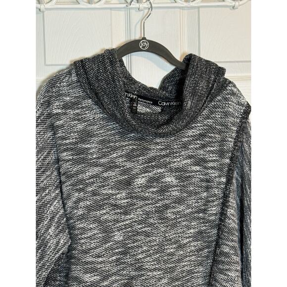 Calvin Klein Performance Women's Cowl Neck Sweater, Black And White, Wrap, XL - Picture 2 of 6